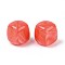 Opaque Acrylic Beads, Square, Salmon, 17x16x16mm, Hole: 2.7mm