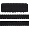 15 Yards Cotton Embroidery Hollow Flower Lace Trim, Wavy Edge Lace Ribbon, Black, 2-1/2 inch(65mm)