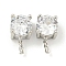 Brass with Cubic Zirconia Peg Bails, Round, Platinum, 10.5x6x6mm, Pin: 0.9mm
