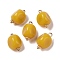 Acrylic Pendants, Imitation Gemstone, with Brass Loops, Nuggets, Gold, 19x12.5x11.5mm, Hole: 2mm