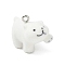 Flocky Opaque Resin Pendants, with Platinum Tone Iron Loops, Bear, 19.5x13x27mm, Hole: 2mm