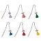Alloy Hook Bookmarks, Porcelain Beads and Polycotton Tassel Pendant Bookmarks, Mixed Color, 123.5mm