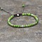 Dyed Natural Imperial Jasper Round Braided Bead Bracelet, Green,