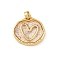 Transparent Epoxy Resin Brass Pendants, Golden, with Glitter Powder, Heart, 18x20x3.5mm, Hole: 4.5x2.5mm