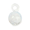 Handmade Lampwork Pendants, Round, White, 27.5~28.5x17.5~18mm, Hole: 4.5~5mm