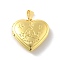 Brass Locket Pendants, Lead Free & Cadmium Free, Long-Lasting Plated, Rack Plating, Real 18K Gold Plated, Heart with Twelve Constellations Pattern, Capricorn, 29x28.5x7mm, Hole: 7.5x3.5mm, Inner Diameter: 20x21mm