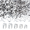 250Pcs 5 Style 304 Stainless Steel Snap on Bails, for Pendant Making, Stainless Steel Color, 6.5~13x6~12.5x3~7mm, 50pcs/style
