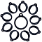 20Pcs Silicone Pendant, for Electronic stylus & Lighter Making, Ring, Black, 16x12x6mm, Hole: 2.5mm, Inner Diameter: 8mm