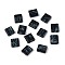 2-Hole Baking Paint Glass Seed Beads, Square, Black, 5x5x2mm, Hole: 0.7~1mm, about 455pcs/50g