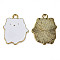 Alloy Enamel Pendants, Cadmium Free & Lead Free, Light Gold, Bear, White, 22x17x1mm, Hole: 1.8mm