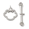 Brass Micro Pave Clear Cubic Zirconia Toggle Clasps, Cloud, Platinum, 22mm, Bar: 25x5x3mm, Hole: 1.2mm, pendant: 16x15x2mm, Hole: 1.2mm