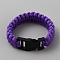 Survival Polyester Cord Bracelet with Plastic Clasps for Hiking Camping Outdoor, Dark Orchid, 9-1/8 inch(23.1cm)