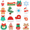 96Pcs 16 Styles Christmas Opaque Resin Cabochons, for Jewelry Making, Mixed Colors, Mixed Shapes, 21.5~30x13~24x5~8.5mm, 6ps/style