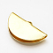 Brass Ribbon Crimp Ends, Half Round, Nickel Free, Real 18K Gold Plated, 12.5x25mm