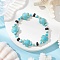 Synthetic Turquoise & Natural Lava Rock Beads Stretch Bracelets for Men Women, Turtle, Turquoise, Inner Diameter: 2-1/8 inch(5.4cm)