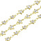 Rack Plating Brass Chains Micro Pave Cubic Zirconia, Long-Lasting Plated, Cadmium Free & Lead Free, Soldered, with Spool, Golden, 12x8x3mm