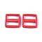 Plastic Buckles, Rectangle, Red, 33x31.5x7mm, Hole: 9x25.5mm