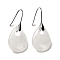 Natural Quartz Crystal Teardrop Dangle Earrings, Rack Plating Platinum Brass Earrings, Cadmium Free & Lead Free, 41.5~42x18mm