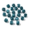Opaque Acrylic Beads, Imitation Gemstone, Cube, Two Tone, Teal, 17x15.5x15.5mm, Hole: 3mm