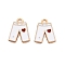 Alloy Enamel Charms, Pants with Heart Pattern, Light Gold, White, 15x12x1.5mm, Hole: 1.8mm