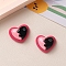 Pink Opaque Resin Cabochons, Heart, 23x20mm