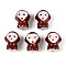 Handmade Porcelain Beads, Monkey, Famille Rose Porcelain, Sandy Brown, 16.5~17x13~13.5x11.5~12.5mm, Hole: 1.6~1.8mm