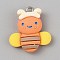 Opaque Resin Pendants, with Platinum Tone Iron Loop, Bees, 22x20x7mm, Hole: 2mm
