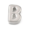 Brass Slide Charms, Letter, Stainless Steel Color, Letter B, 25x17x5mm, Hole: 11x2mm