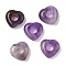 Natural Amethyst European Beads, Heart Large Hole Beads, 15x15~15.5x4.5~5mm, Hole: 6mm