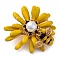 Enamel Pins, Alloy Brooches for Backpack Clothes, with Plastic Pearl, Bees, 36x37.5mm