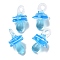 Handmade Lampwork Pendants, Bumpy, Mushroom, Deep Sky Blue, 24.5~29.5x15~18.5mm, Hole: 2~5mm