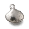 304 Stainless Steel Charms, Ocean Theme Charm, Anti-Tarnish, Shell Shape, 9x8.5x3mm, Hole: 1mm