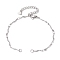 304 Stainless Steel Bracelet Makings, with Wave Bar Link Chain, Stainless Steel Color, 6-1/4 inch(16cm)