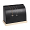 PU Imitation Leather Necklace Stands, with Wood Base, Black, 20.8x9x15.7cm