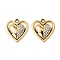 UV Plating Alloy Rhinestone Pendants, Heart, Golden, 19x18x3.5mm, Hole: 1.8mm