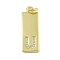 Brass Micro Pave Clear Cubic Zirconia Pendants, Real 18K Gold Plated, Rectangle, Letter U, 23.5x7.5x2mm, Hole: 3mm