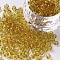 Glass Seed Beads, Transparent, Round, Goldenrod, 6/0, 4mm, Hole: 1.5mm, about 1000pcs/100g