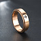 Cross Pattern 304 Stainless Steel Rotatable Finger Rings, Rose Gold, 6mm,US Size 8(18.1mm)
