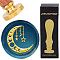 Brass Wax Seal Stamp with Wood Handle, for DIY Scrapbooking, Moon, 25mm