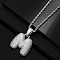 Brass Micro Pave Clear Cubic Zirconia Chunky Initial Pendant Necklaces, Platinum, Letter M, 19.69 inch(50cm)