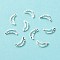 Brass Linking Rings, Long-Lasting Plated, Cadmium Free & Lead Free, Moon, 925 Sterling Silver Plated, 8x4x1mm, Inner Diameter: 6.5x1mm