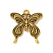 Tibetan Style Alloy Butterfly Pendants, Cadmium Free & Nickel Free & Lead Free, Antique Golden, 26.5x24x3mm, Hole: 2mm, about 420pcs/1000g