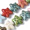 Ocean Series Handmade Porcelain Beads, Starfish Ceramic Beads, Mixed Color, 19~20x20.5~21x8.5~9mm, Hole: 2mm, about 20pcs/strand, 14.37''(36.5cm)