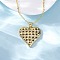 Brass Micro Pave Clear Cubic Zirconia Heart Pendant Necklaces for Women, Real 18K Gold Plated, 17.36 inch(44.1cm)