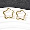 201 Stainless Steel Hoop Earrings, with 316 Surgical Stainless Steel Pins, Ion Plating(IP), Real 18K Gold Plated, Star, 23x22.5x2.5mm