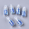 Glass Wishing Bottle Pendant Decorations, with Star Glitter Sequins/Paillette inside, with Plastic Plug, Blue, 24.5x10mm, Hole: 2mm