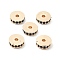 Brass Micro Pave Cubic Zirconia Beads, Long-Lasting Plated, Rack Plating, Flat Round, Light Gold, 8x2.5mm, Hole: 1.6mm