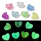 Luminous Acrylic Beads, Heart, Glow in the Dark Beads, Mixed Color, 9x11x7.5mm, Hole: 3.8mm, 1428pcs/500g