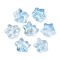 Transparent Spray Painted Glass Beads, with Glitter Power, Star, Dodger Blue, 8x8x4mm, Hole: 1mm