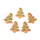 クリスマステーマ樹脂デコデンカボション  ジュエリー作りのための  クリスマスツリー形のビスケット  模造食品  オレンジ  27x22x4mm RESI-CJC0001-37H-1